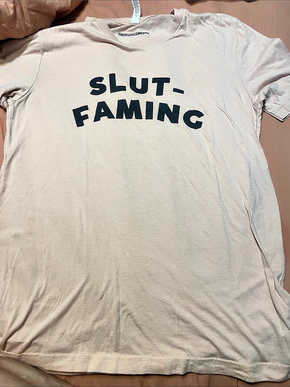 The Spark Company Sl*t Faming T-Shirt Pink Medium